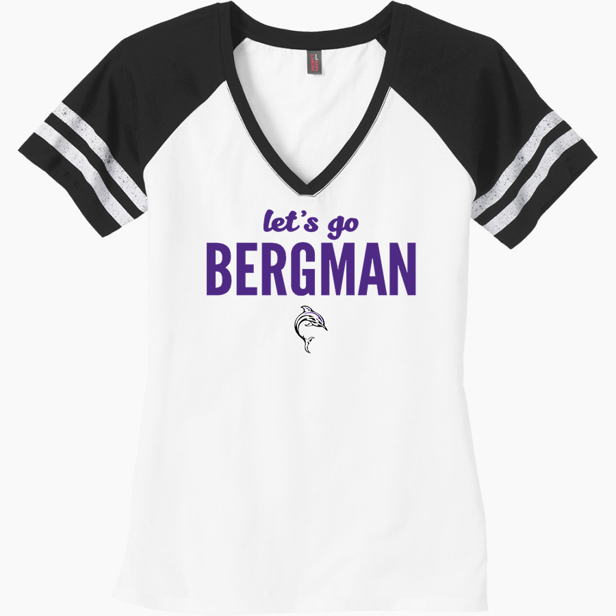 Bergman Dolphins <span class="pdp-name-mascot">Frank V. Bergman Elementary Dolphins</span> District Women's Game V-Neck T-Shirt