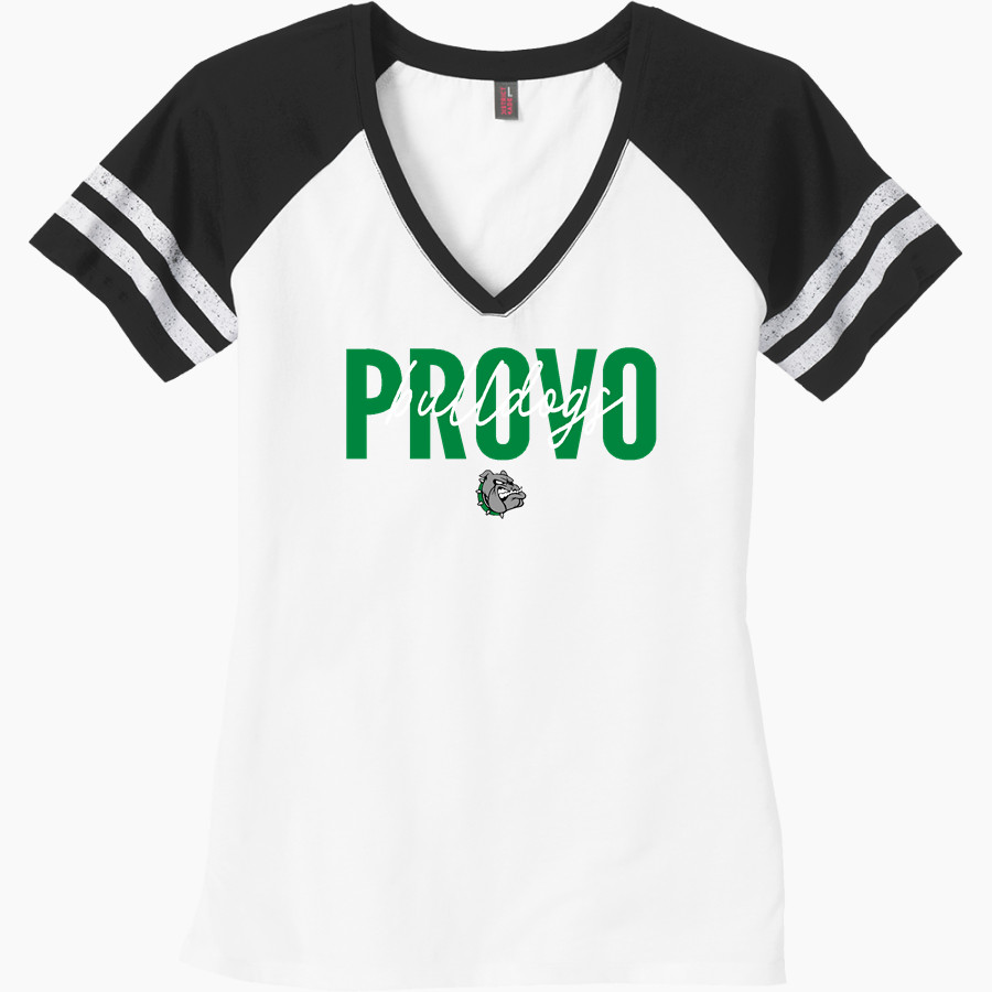 PROVO HIGH SCHOOL BULLDOGS <span class="pdp-name-mascot">PROVO BULLDOGS</span> District Women's Game V-Neck T-Shirt