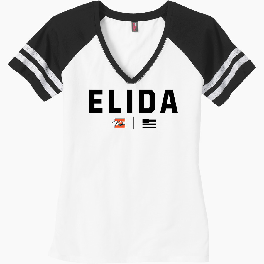 ELIDA HIGH SCHOOL BULLDOGS District Women's Game V-Neck T-Shirt