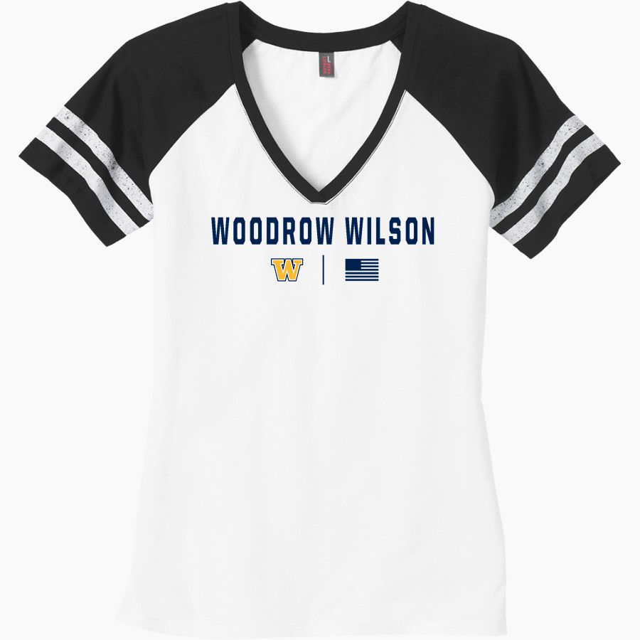 WOODROW WILSON HIGH SCHOOL MULES <span class="pdp-name-mascot">WOODROW WILSON MULES</span> District Women's Game V-Neck T-Shirt