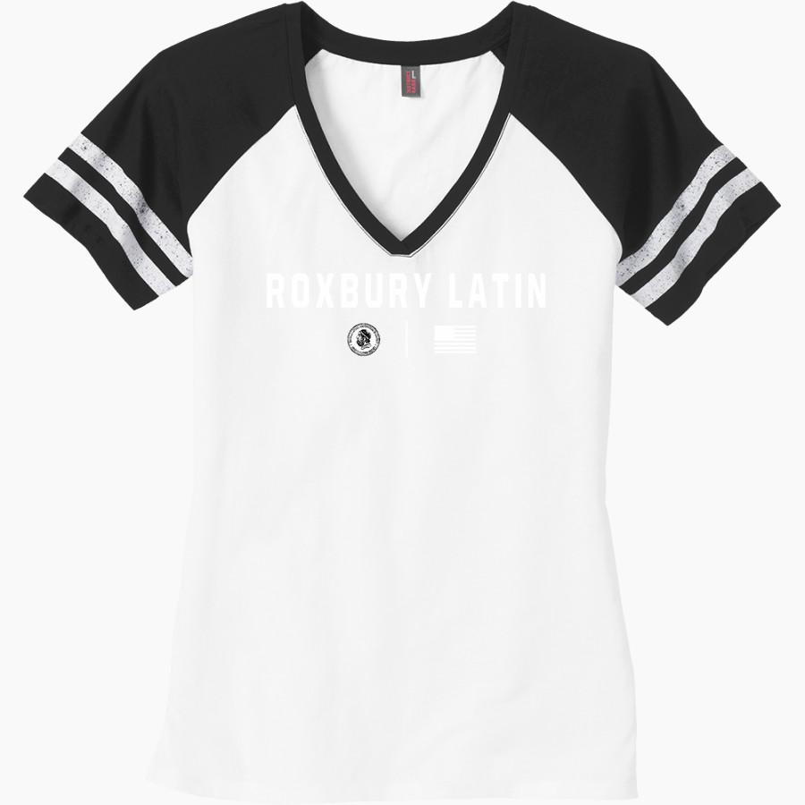 Roxbury Latin <span class="pdp-name-mascot">Roxbury Latin Foxes</span> District Women's Game V-Neck T-Shirt