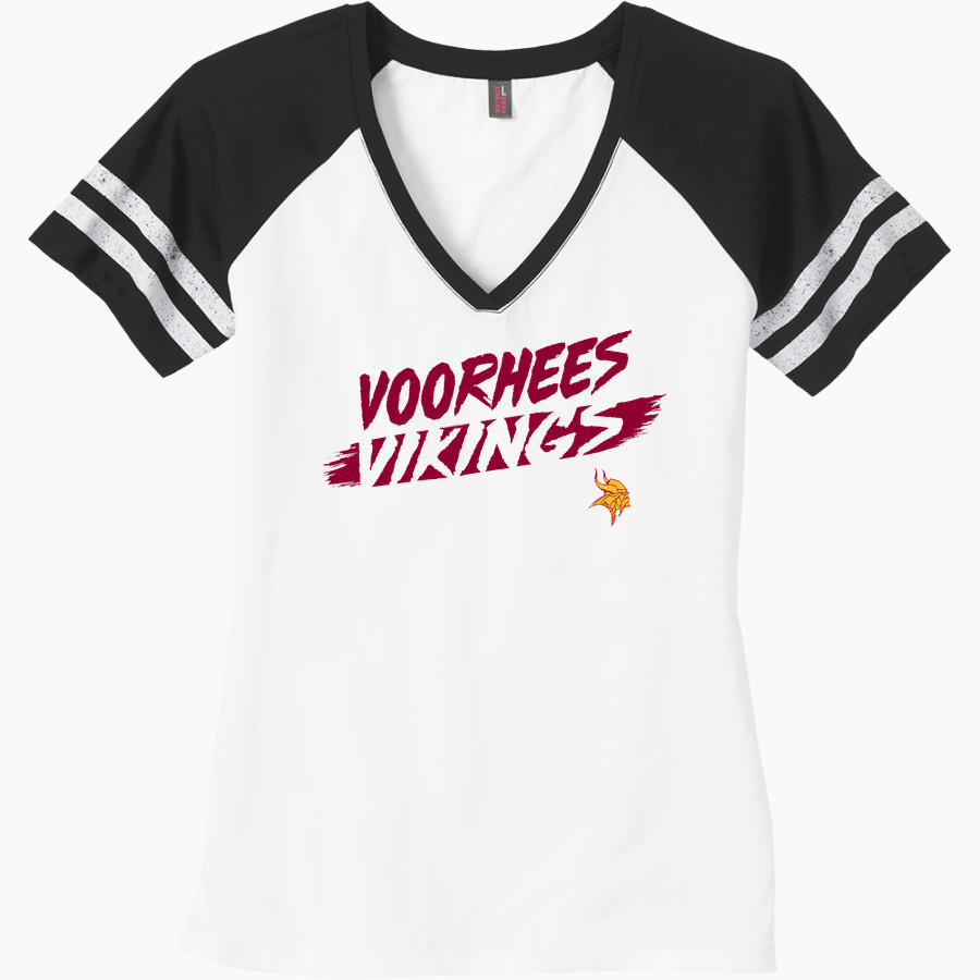 VOORHEES VIKINGS official sideline store District Women's Game V-Neck T-Shirt
