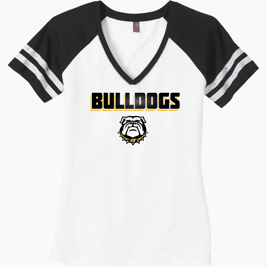 QUITMAN HIGH SCHOOL BULLDOGS <span class="pdp-name-mascot">QUITMAN BULLDOGS</span> District Women's Game V-Neck T-Shirt