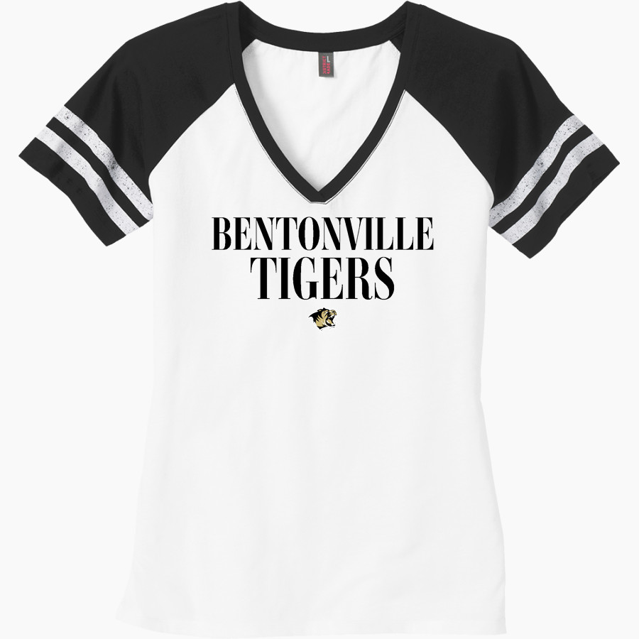 BENTONVILLE HIGH SCHOOL TIGERS <span class="pdp-name-mascot">BENTONVILLE TIGERS</span> District Women's Game V-Neck T-Shirt