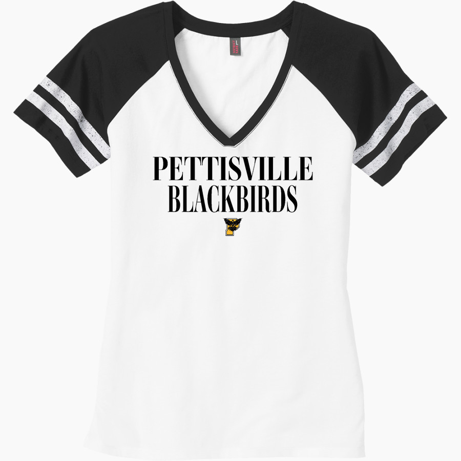 PETTISVILLE BLACKBIRDS ONLINE STORE <span class="pdp-name-mascot">PETTISVILLE BLACKBIRDS</span> District Women's Game V-Neck T-Shirt