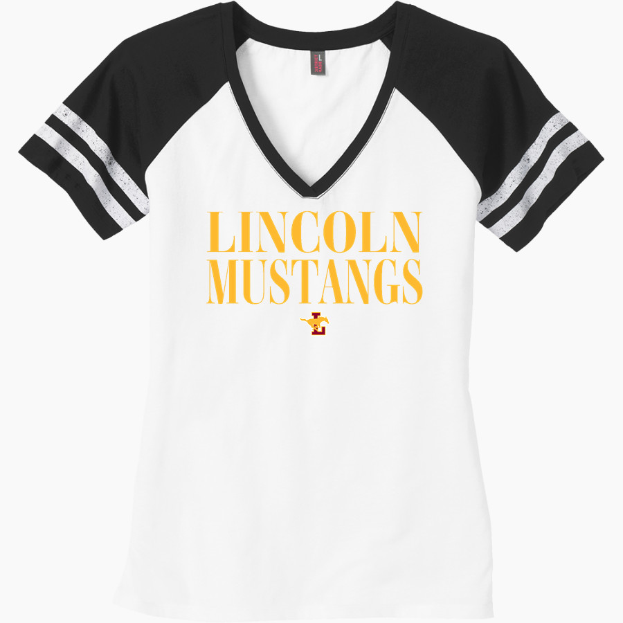 Lincoln Mustangs <span class="pdp-name-mascot">Lincoln Mustangs</span> District Women's Game V-Neck T-Shirt