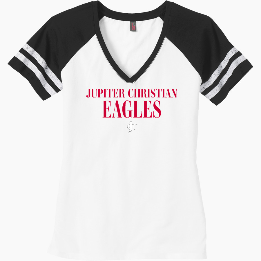 Jupiter Christian Eagles <span class="pdp-name-mascot">Jupiter Eagles</span> District Women's Game V-Neck T-Shirt