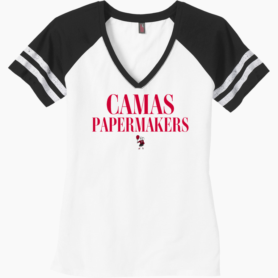 CAMAS PAPERMAKERS The Official Online Store <span class="pdp-name-mascot">CAMAS PAPERMAKERS</span> District Women's Game V-Neck T-Shirt