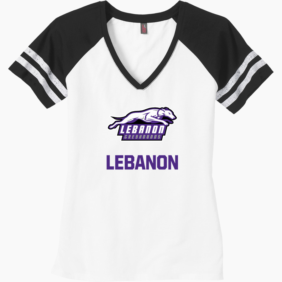 LEBANON COMMUNITY HIGH SCHOOL GREYHOUNDS <span class="pdp-name-mascot">LEBANON GREYHOUNDS</span> District Women's Game V-Neck T-Shirt