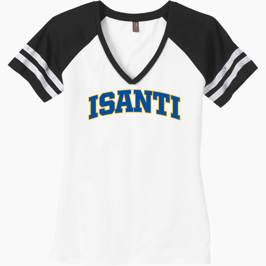 ISANTI HIGH SCHOOL WARRIORS <span class="pdp-name-mascot">SANTEE WARRIORS</span> District Women's Game V-Neck T-Shirt