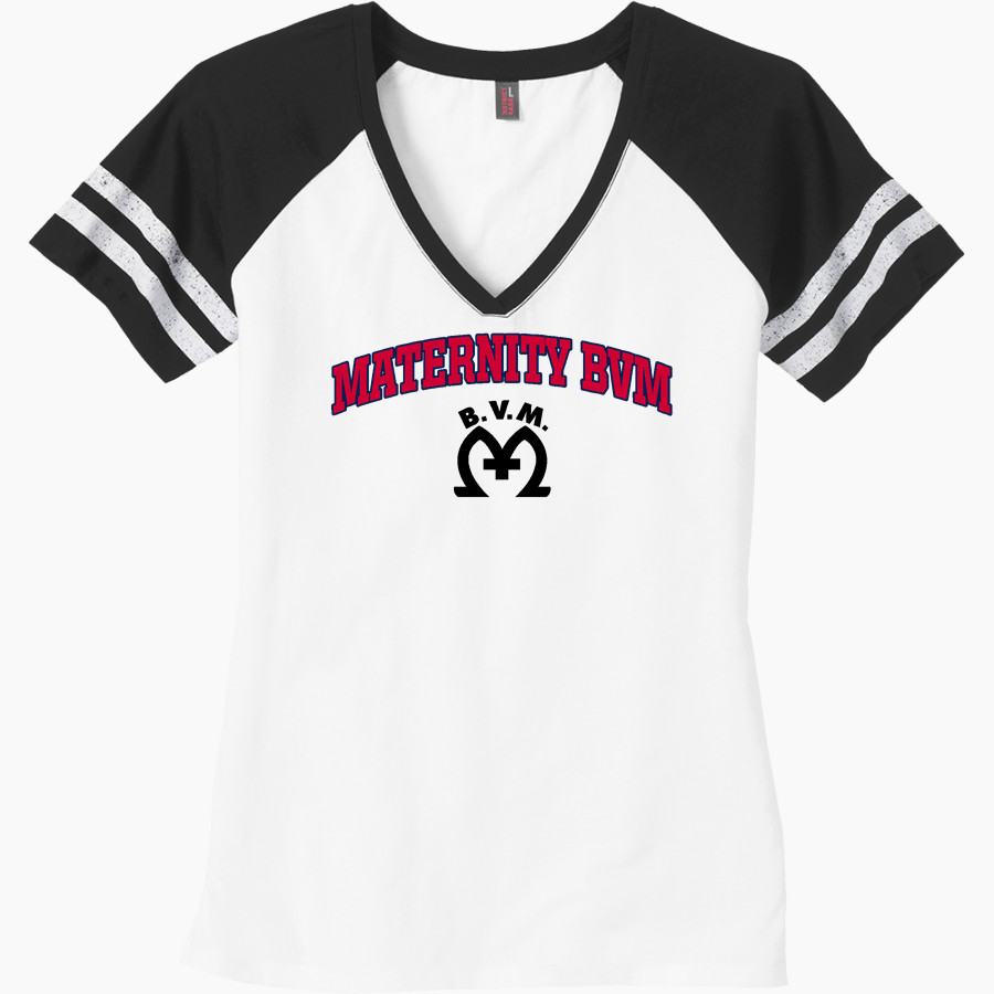 Maternity Bvm Blue Jays <span class="pdp-name-mascot">Maternity Bvm Blue Jays</span> District Women's Game V-Neck T-Shirt
