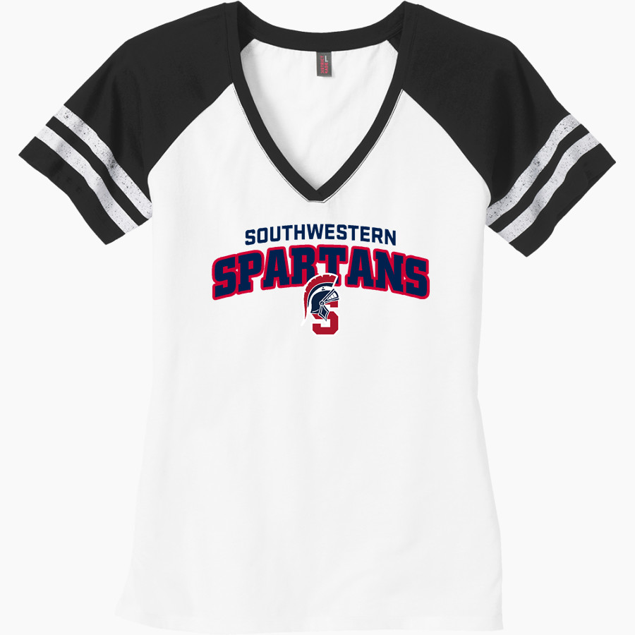 Southwestern Spartans <span class="pdp-name-mascot">Southwestern Spartans</span> District Women's Game V-Neck T-Shirt