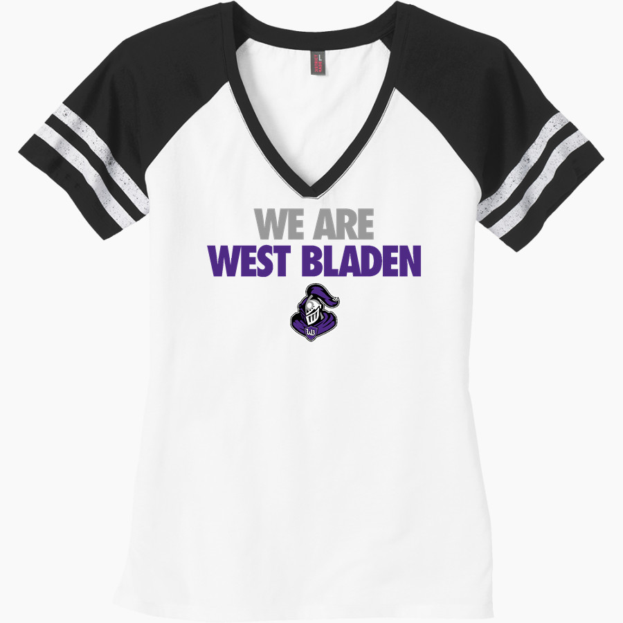WEST BLADEN HIGH SCHOOL KNIGHTS <span class="pdp-name-mascot">WEST BLADEN KNIGHTS</span> District Women's Game V-Neck T-Shirt