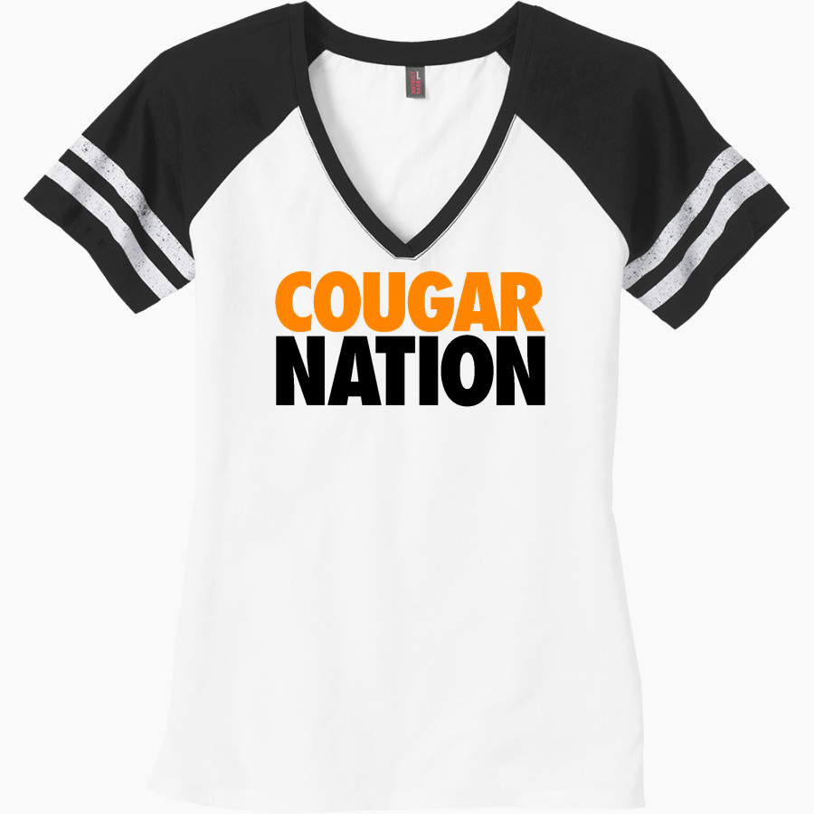 CHRIST LUTHERAN Cougars <span class="pdp-name-mascot">CHRIST LUTHERAN DAY SCHOOL Cougars</span> District Women's Game V-Neck T-Shirt