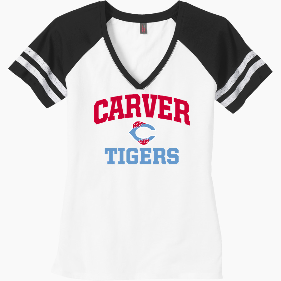 CARVER HIGH SCHOOL TIGERS District Women's Game V-Neck T-Shirt