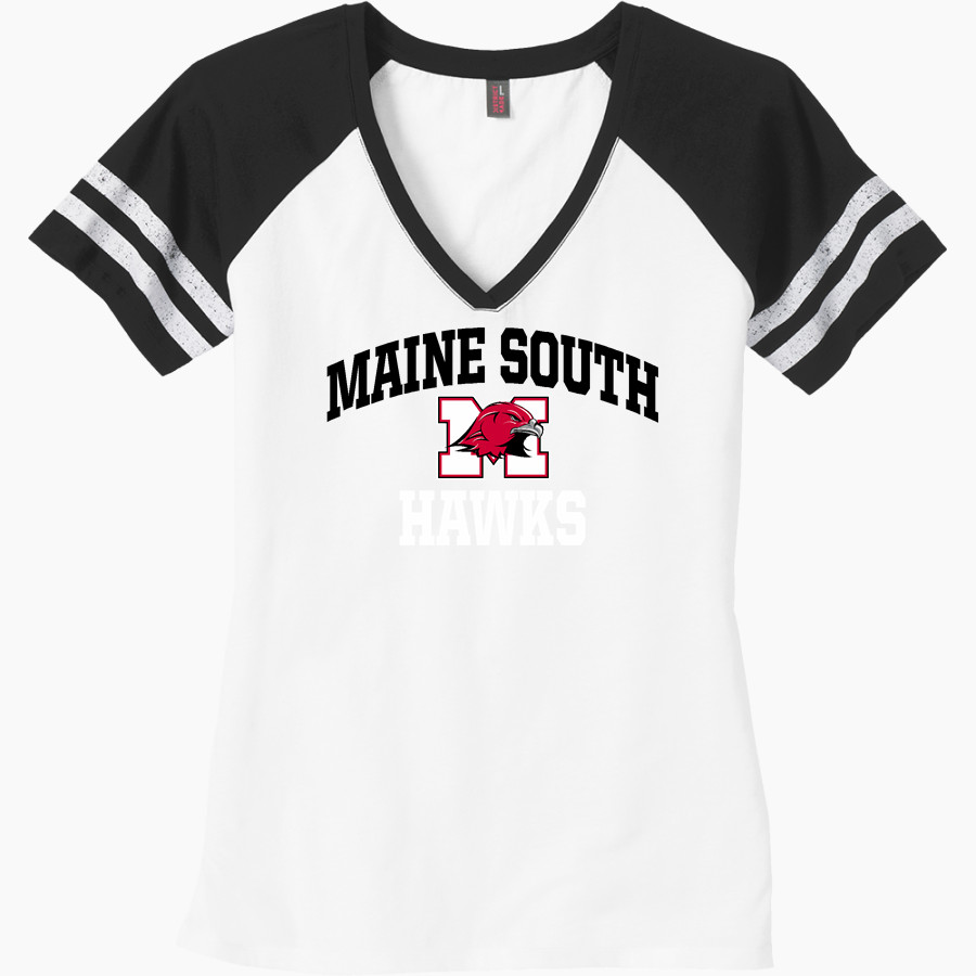 Maine South Hawks District Women's Game V-Neck T-Shirt