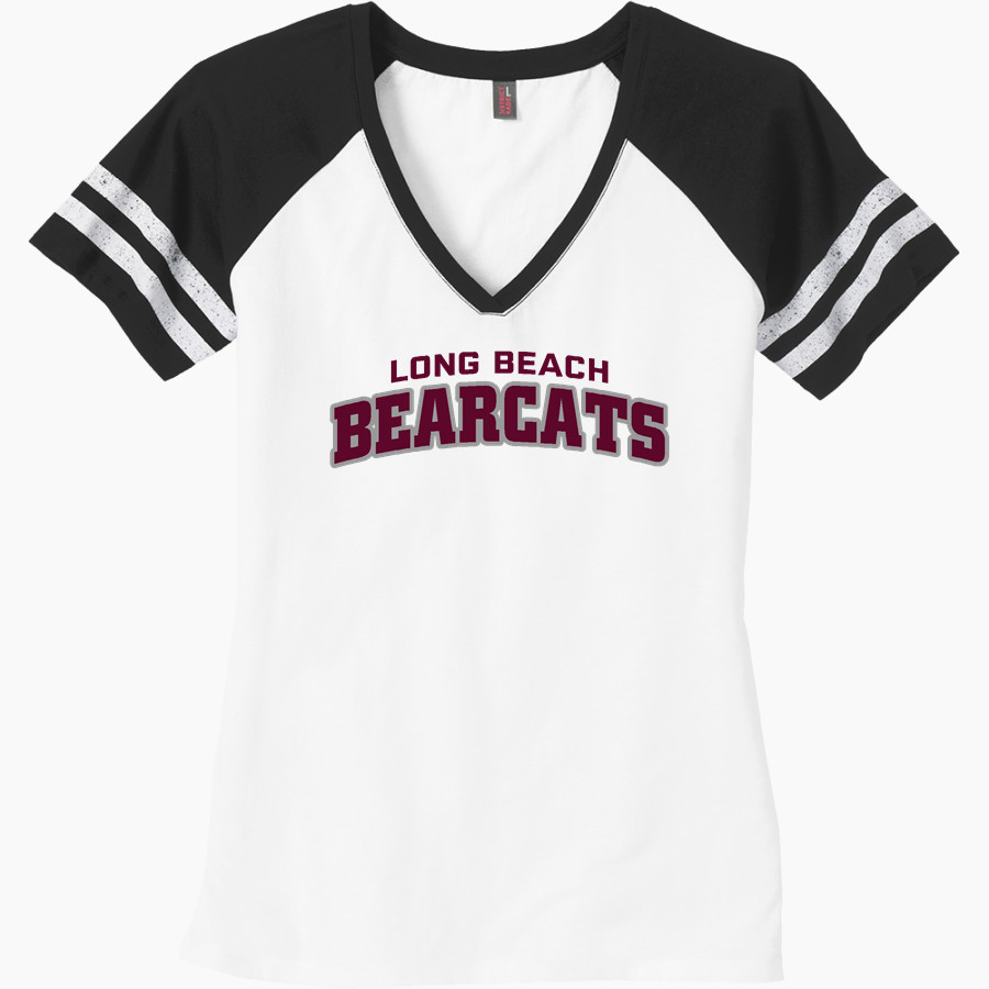 LONG BEACH HIGH SCHOOL BEARCATS <span class="pdp-name-mascot">LONG BEACH BEARCATS</span> District Women's Game V-Neck T-Shirt