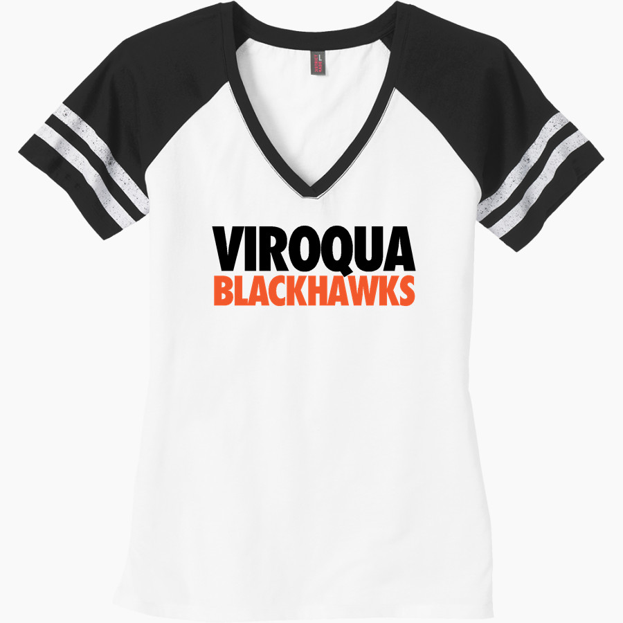 VIROQUA HIGH SCHOOL BLACKHAWKS <span class="pdp-name-mascot">VIROQUA BLACKHAWKS</span> District Women's Game V-Neck T-Shirt