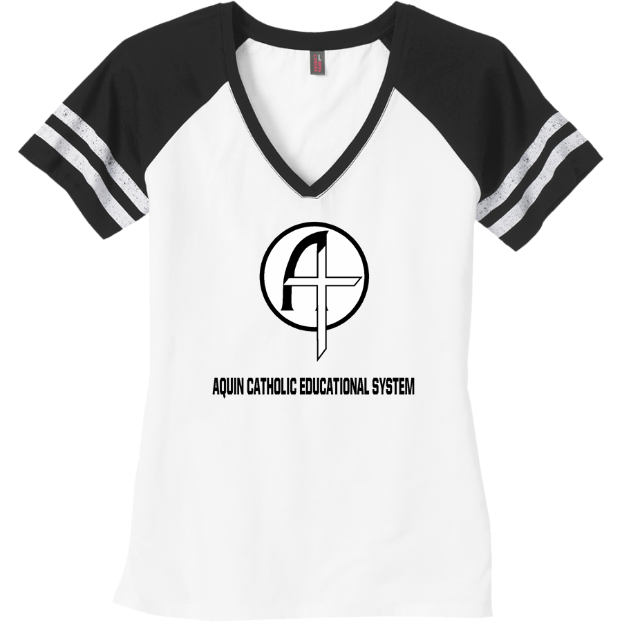 Aquin Catholic Educational System Knights <span class="pdp-name-mascot">Aquin Catholic Educational System Knights</span> District Women's Game V-Neck T-Shirt