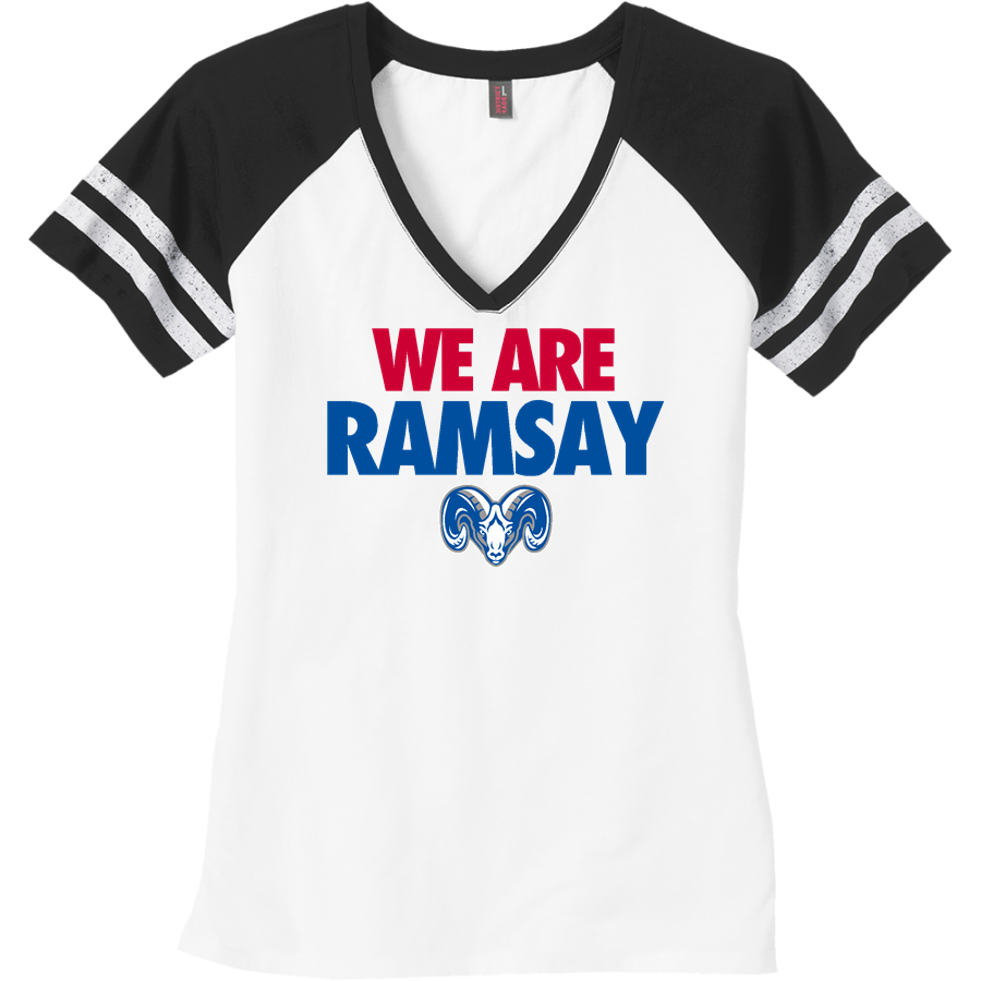 RAMSAY HIGH SCHOOL RAMS <span class="pdp-name-mascot">RAMSAY RAMS</span> District Women's Game V-Neck T-Shirt