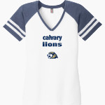 Calvary Lions <span class="pdp-name-mascot">Calvary Lions</span> District Women's Game V-Neck T-Shirt Front Thumbnail