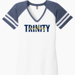 Trinity College Bantams The Official Online Store <span class="pdp-name-mascot">Trinity Bantams</span> District Women's Game V-Neck T-Shirt Front Thumbnail