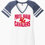PURCELL MARIAN CAVALIERS official sideline store District Women's Game V-Neck T-Shirt Front Thumbnail