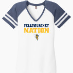 Rochester YellowJackets <span class="pdp-name-mascot">University of Rochester Athletics</span> District Women's Game V-Neck T-Shirt Front Thumbnail