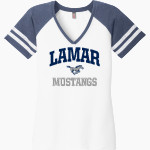 Lamar Mustangs District Women's Game V-Neck T-Shirt Front Thumbnail