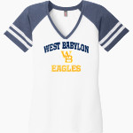 West Babylon Eagles <span class="pdp-name-mascot">West Babylon Eagles</span> District Women's Game V-Neck T-Shirt Front Thumbnail