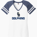 GULF BREEZE HIGH SCHOOL DOLPHINS <span class="pdp-name-mascot">GULF BREEZE DOLPHINS</span> District Women's Game V-Neck T-Shirt Front Thumbnail
