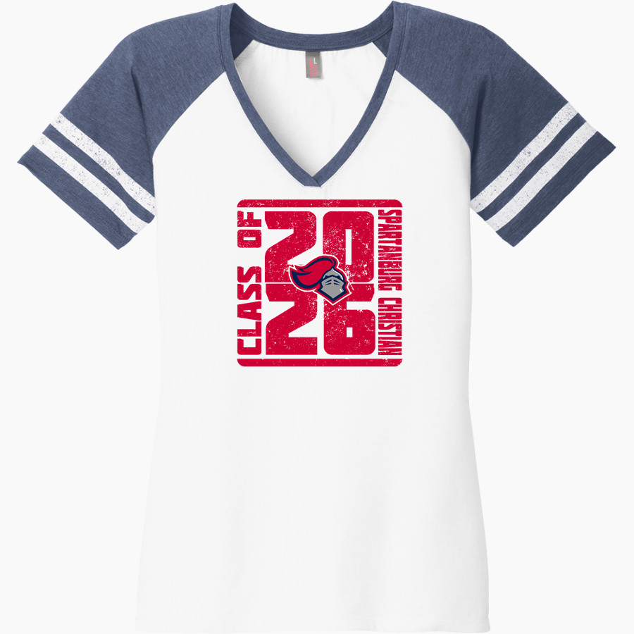 SPARTANBURG CHRISTIAN ACADEMY WARRIORS <span class="pdp-name-mascot">SPARTANBURG WARRIORS</span> District Women's Game V-Neck T-Shirt