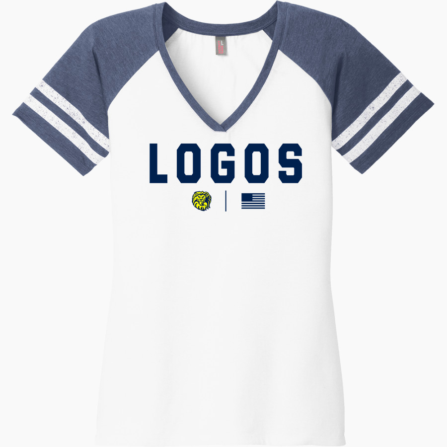 LOGOS HIGH SCHOOL LIONS <span class="pdp-name-mascot">LOGOS LIONS</span> District Women's Game V-Neck T-Shirt