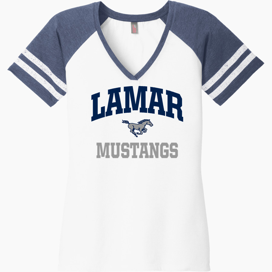 Lamar Mustangs District Women's Game V-Neck T-Shirt