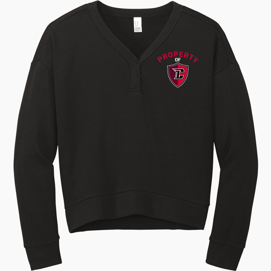 CHURCHILL HIGH SCHOOL CHARGERS District Women's Perfect Tri Fleece V-Neck Sweatshirt