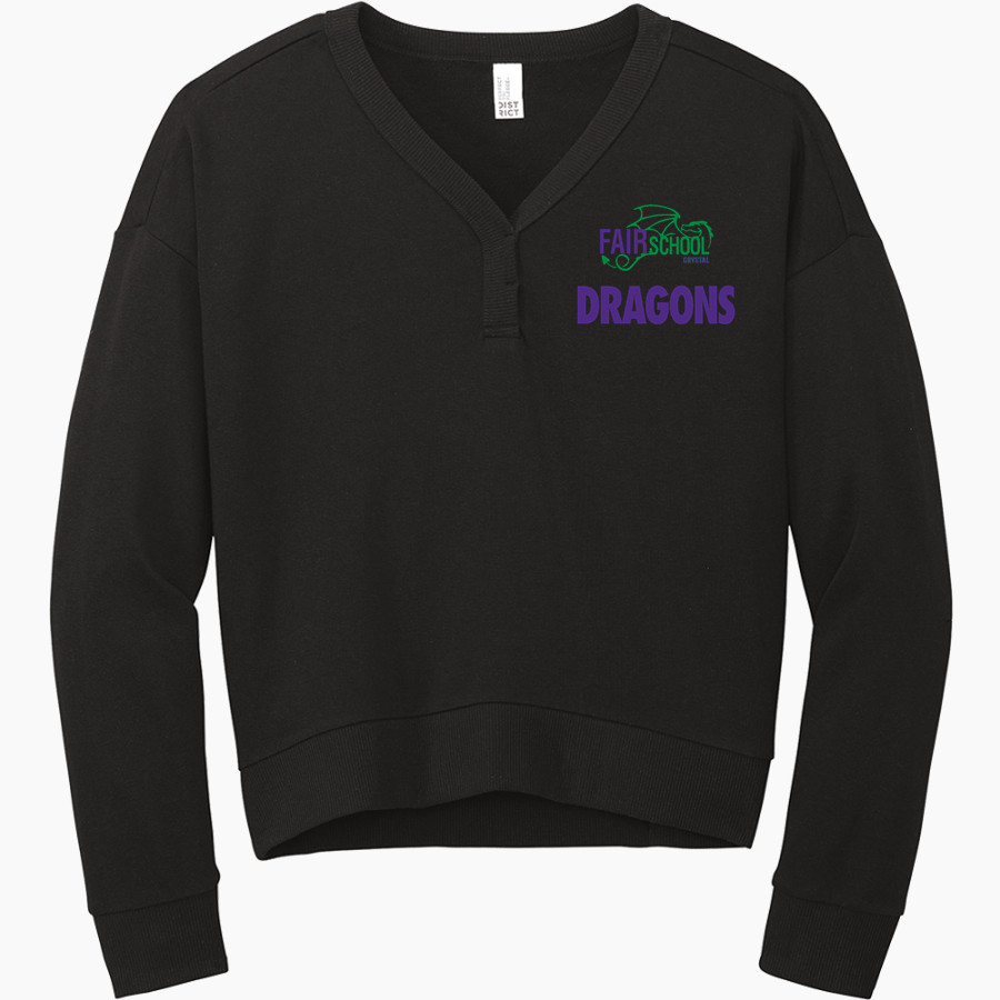 The Fair -crystal Dragons District Women's Perfect Tri Fleece V-Neck Sweatshirt