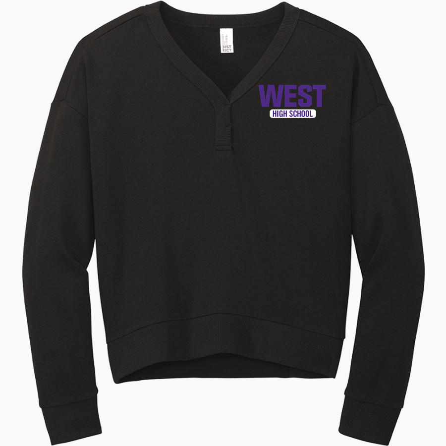 WEST HIGH SCHOOL WILDCATS District Women's Perfect Tri Fleece V-Neck Sweatshirt
