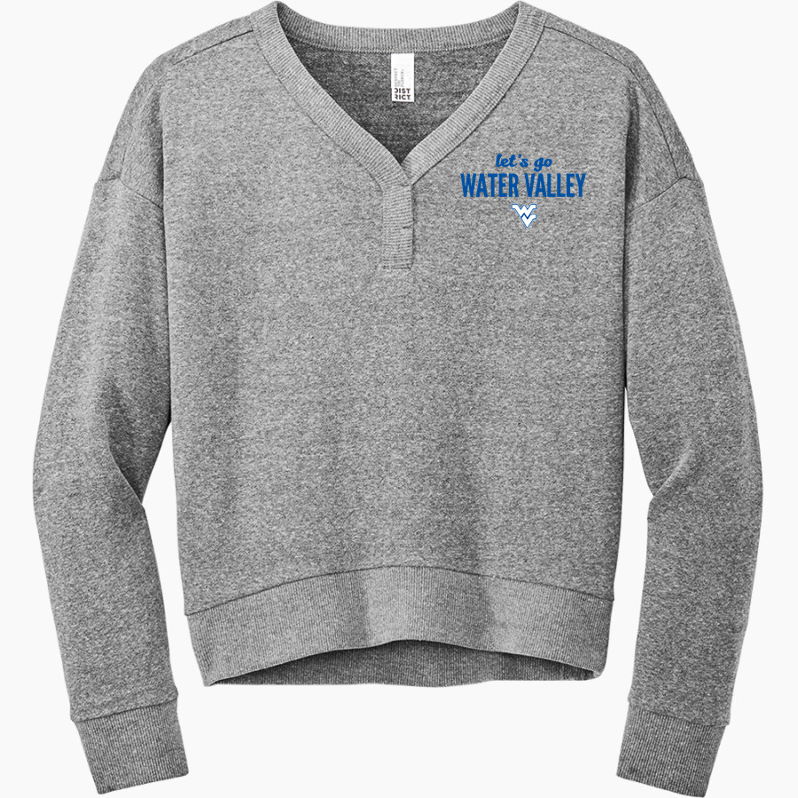 WATER VALLEY HIGH SCHOOL BLUE DEVILS District Women's Perfect Tri Fleece V-Neck Sweatshirt