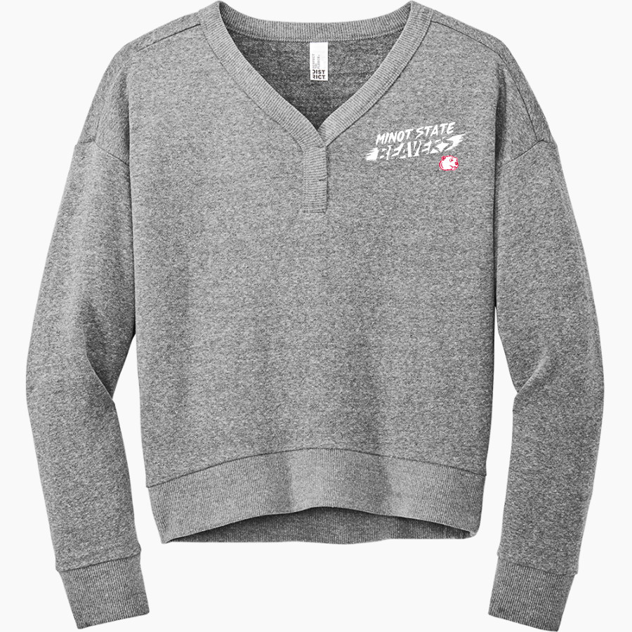 Minot State Beavers <span class="pdp-name-mascot">Minot State Beavers</span> District Women's Perfect Tri Fleece V-Neck Sweatshirt