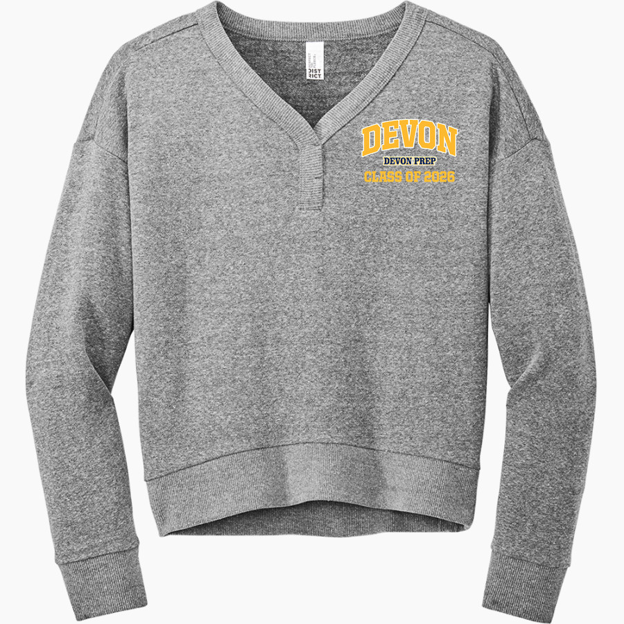 Devon Prep <span class="pdp-name-mascot">Devon Tide</span> District Women's Perfect Tri Fleece V-Neck Sweatshirt