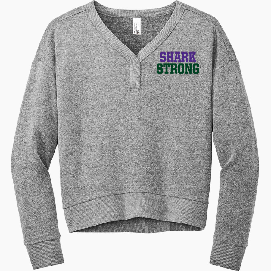 Blaker Kinser Sharks <span class="pdp-name-mascot">Blaker Kinser Sharks</span> District Women's Perfect Tri Fleece V-Neck Sweatshirt