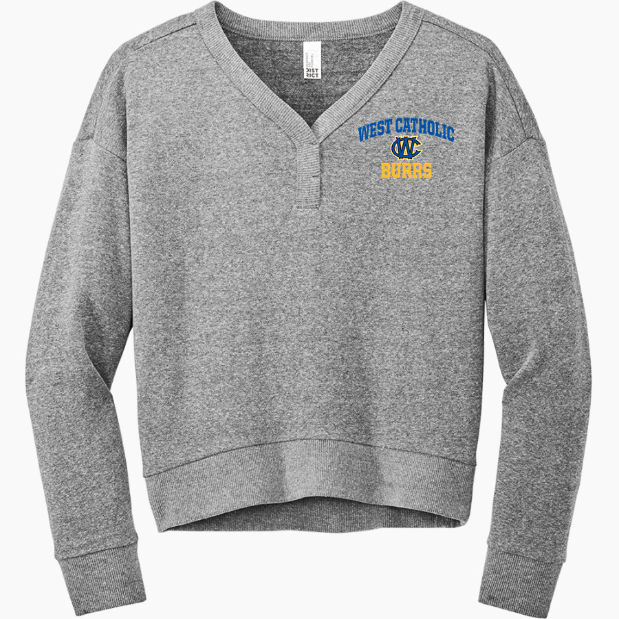 WEST PHILADELPHIA CATHOLIC HIGH SCHOOL BURRS District Women's Perfect Tri Fleece V-Neck Sweatshirt