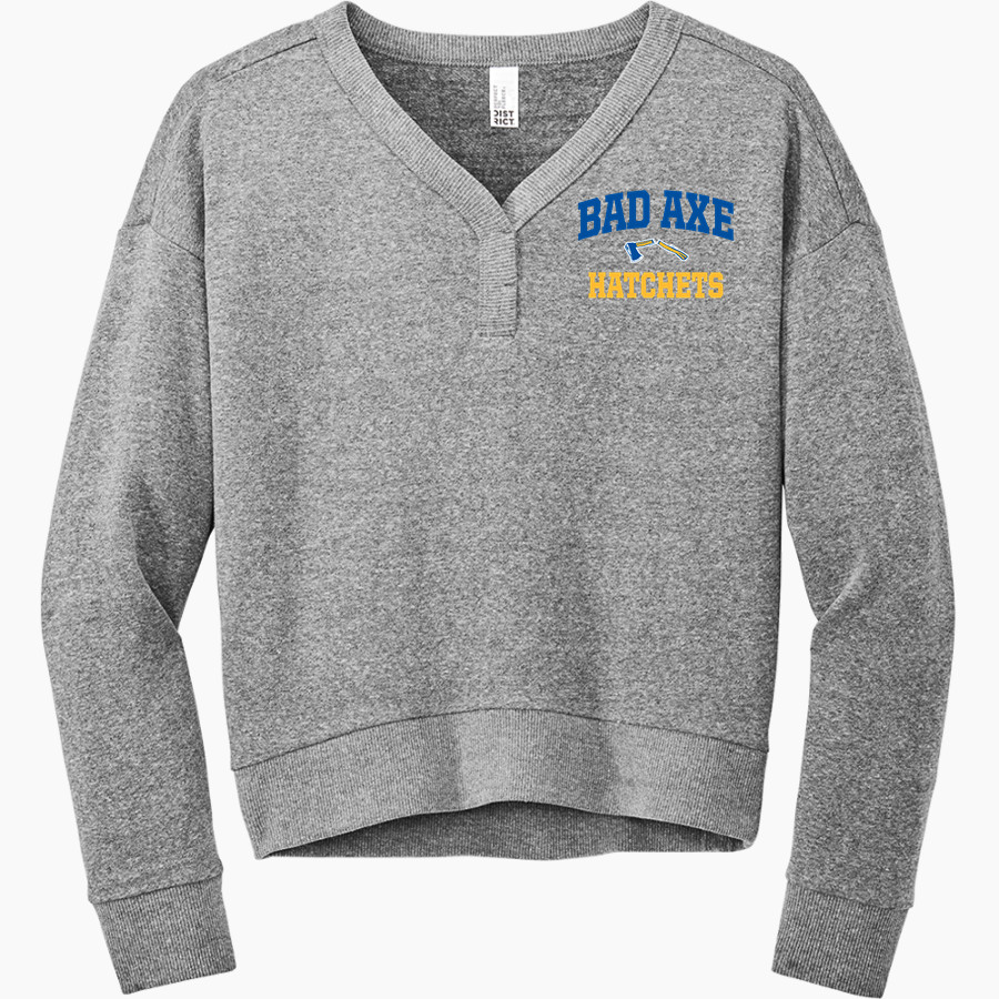 BAD AXE HIGH SCHOOL HATCHETS <span class="pdp-name-mascot">BAD AXE HATCHETS</span> District Women's Perfect Tri Fleece V-Neck Sweatshirt