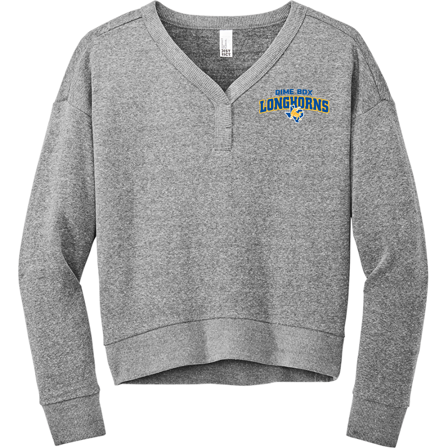 DIME BOX HIGH SCHOOL LONGHORNS <span class="pdp-name-mascot">DIME BOX LONGHORNS</span> District Women's Perfect Tri Fleece V-Neck Sweatshirt