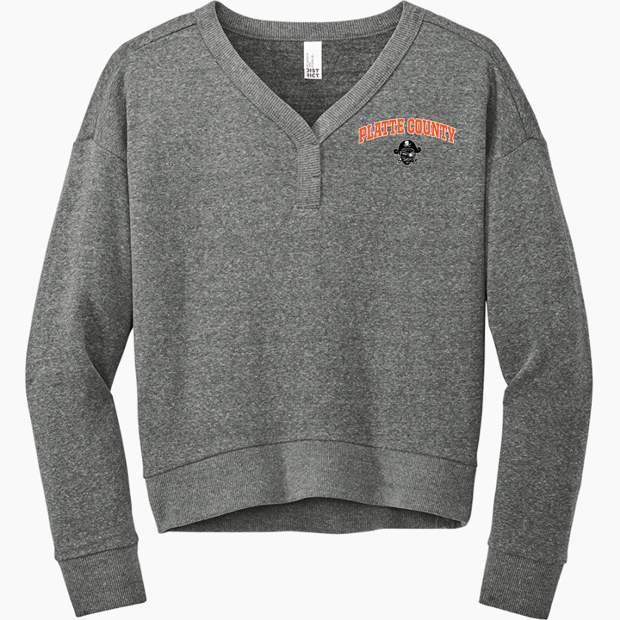 PLATTE COUNTY HIGH SCHOOL PIRATES <span class="pdp-name-mascot">PLATTE COUNTY PIRATES</span> District Women's Perfect Tri Fleece V-Neck Sweatshirt