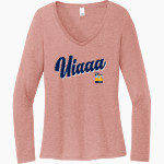 UIAAA Online Store District Women's Perfect Tri Long Sleeve V-Neck T-Shirt Front Thumbnail