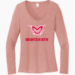 Mountain View Cougars District Women's Perfect Tri Long Sleeve V-Neck T-Shirt Front Thumbnail