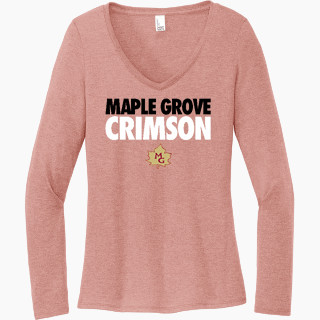 District Women's Perfect Tri Long Sleeve V-Neck T-Shirt