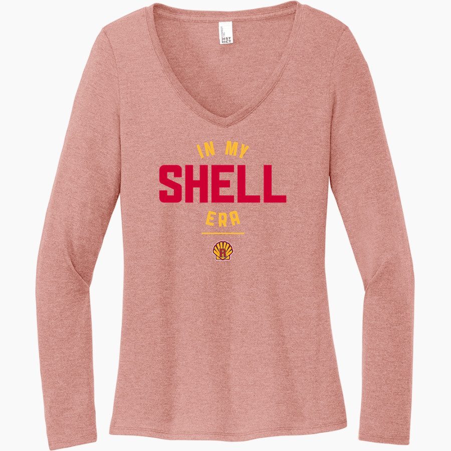 Roxana Shells District Women's Perfect Tri Long Sleeve V-Neck T-Shirt