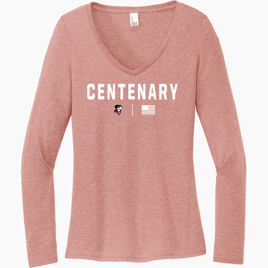 Centenary Gents District Women's Perfect Tri Long Sleeve V-Neck T-Shirt